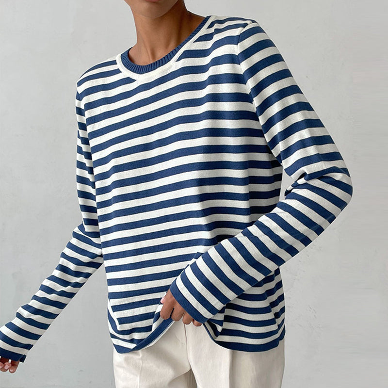 Seraphita | Women's Striped Long Sleeve Top - Striped - Image 1