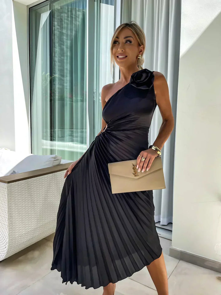 Serenaya | Damen Midi-Kleid mit einem Träger - Pink - Bild 11