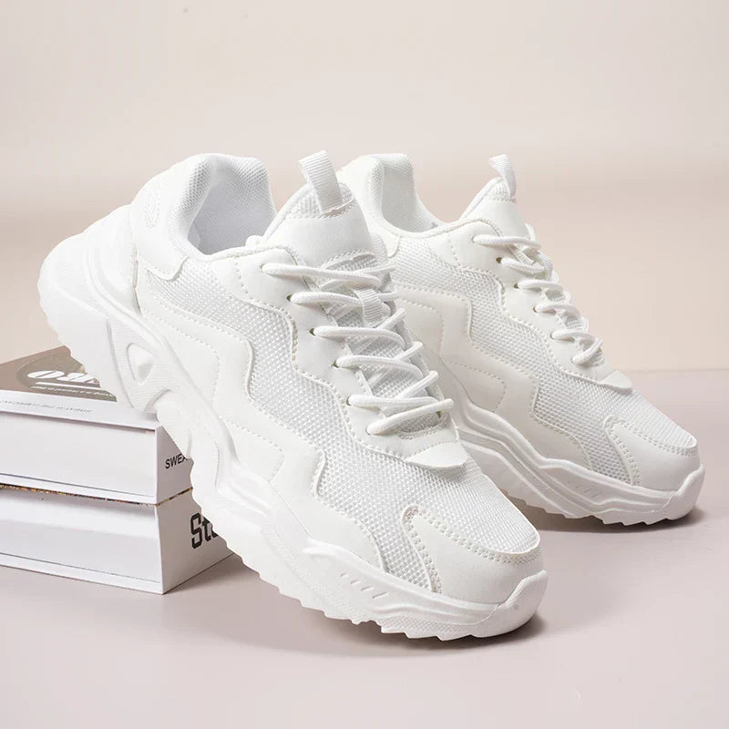 Sophronia | Women's White Walking Sneakers - White - Image 1