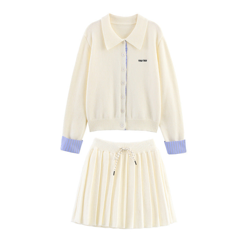Thelvira | Women's Cardigan & Pleated Skirt Set - Image 1