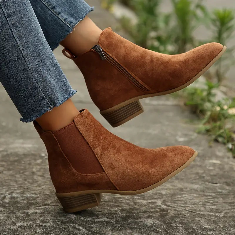 Theodora | Women's Brown Ankle Boots - Brown - Image 1