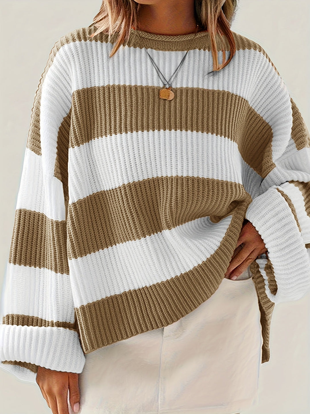Thordena | Women's Striped Relaxed Fit Jumper - Image 1