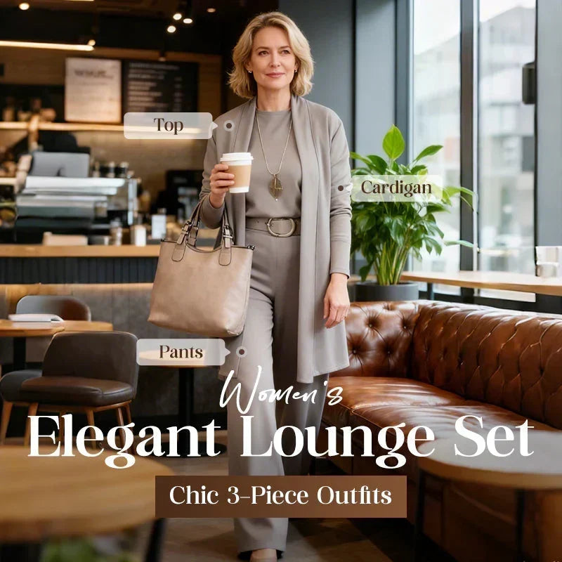 Veldourne | Women's Longline Cardigan Lounge Set - Taupe - Image 1