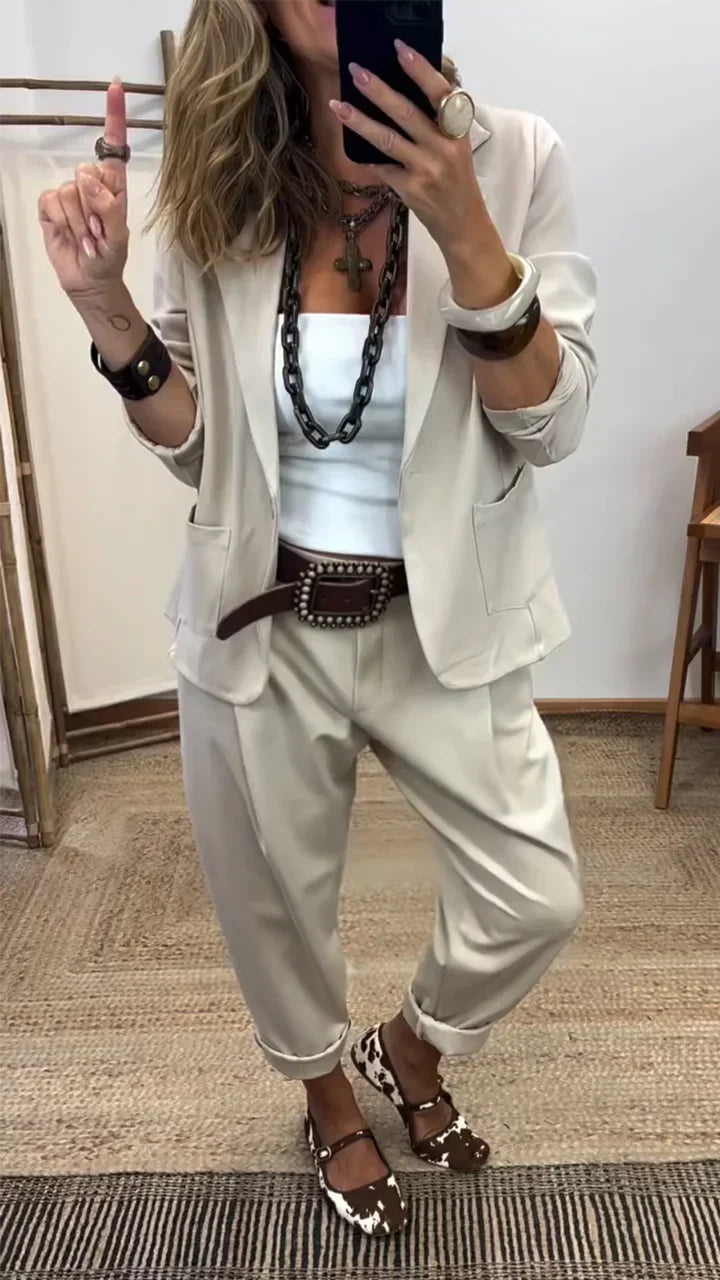 Veldrine | Women's Blazer Suit Two-Piece Co-ord - Image 1