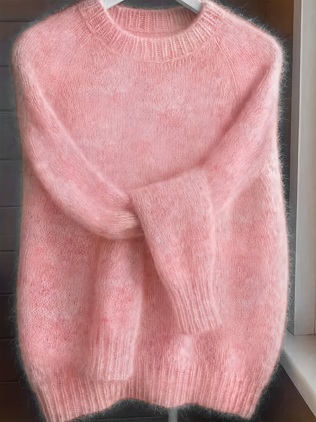 Velmira | Women's Fluffy Knit Jumper - Pink - Image 1