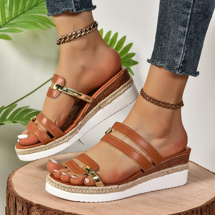 Vesperia | Women's Brown Platform Espadrille Sandals - Brown - Image 1