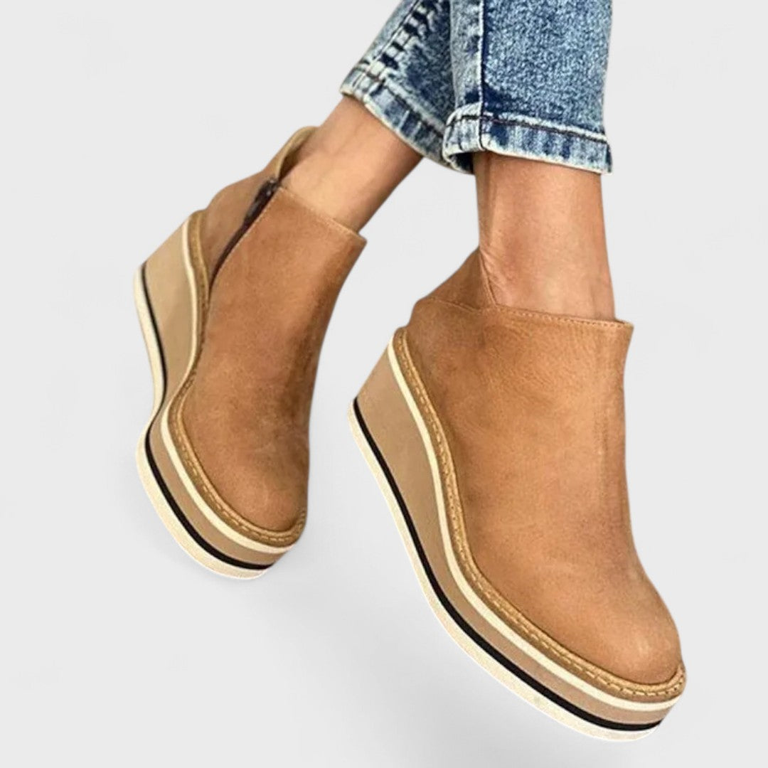Winifreda | Women's Platform Ankle Boots - Brown - Image 1