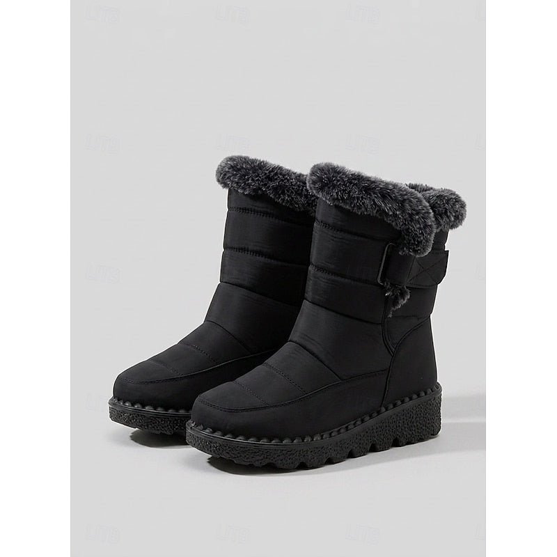 Halvine | Women's Waterproof Winter Snow Boots - Black - Image 1