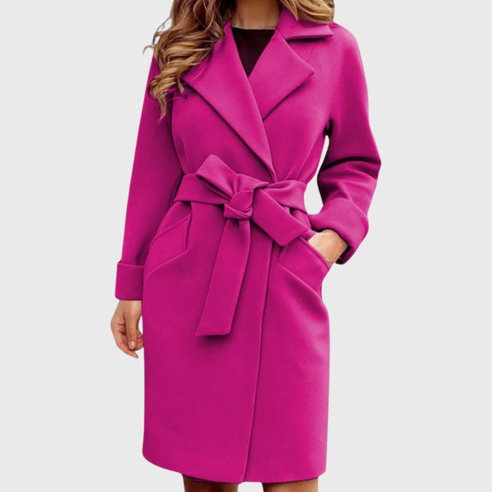 Zara | Women's Pink Belted Long Sleeve Trench Coat - Pink - Image 1