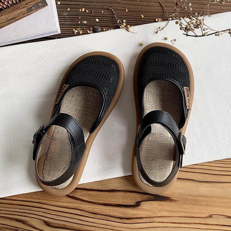 Zinnia | Women's Mary Jane Adjustable Strap Sandals - Black - Image 1